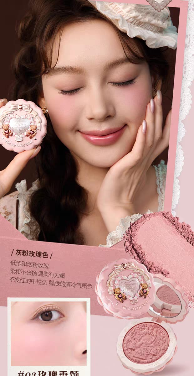 Flower Knows Sweet Bear Satin Blush with Embossed Design
