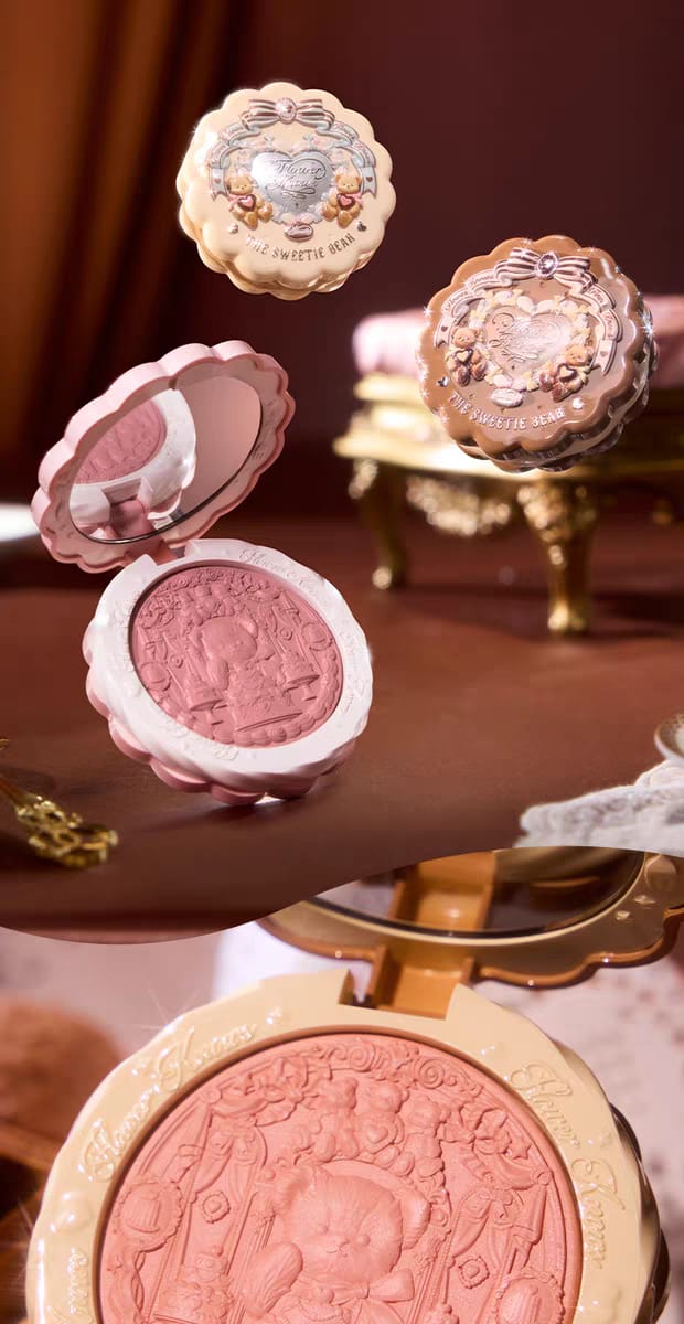 Flower Knows Sweet Bear Satin Blush with Embossed Design