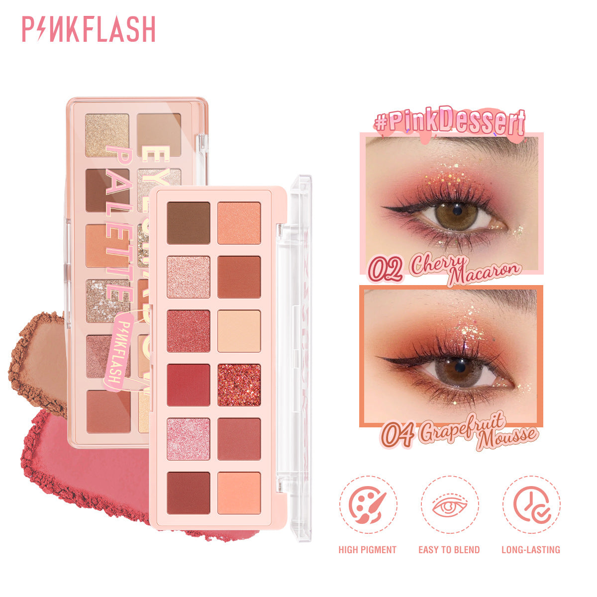 PINKFLASH 12-Color Eyeshadow Palette