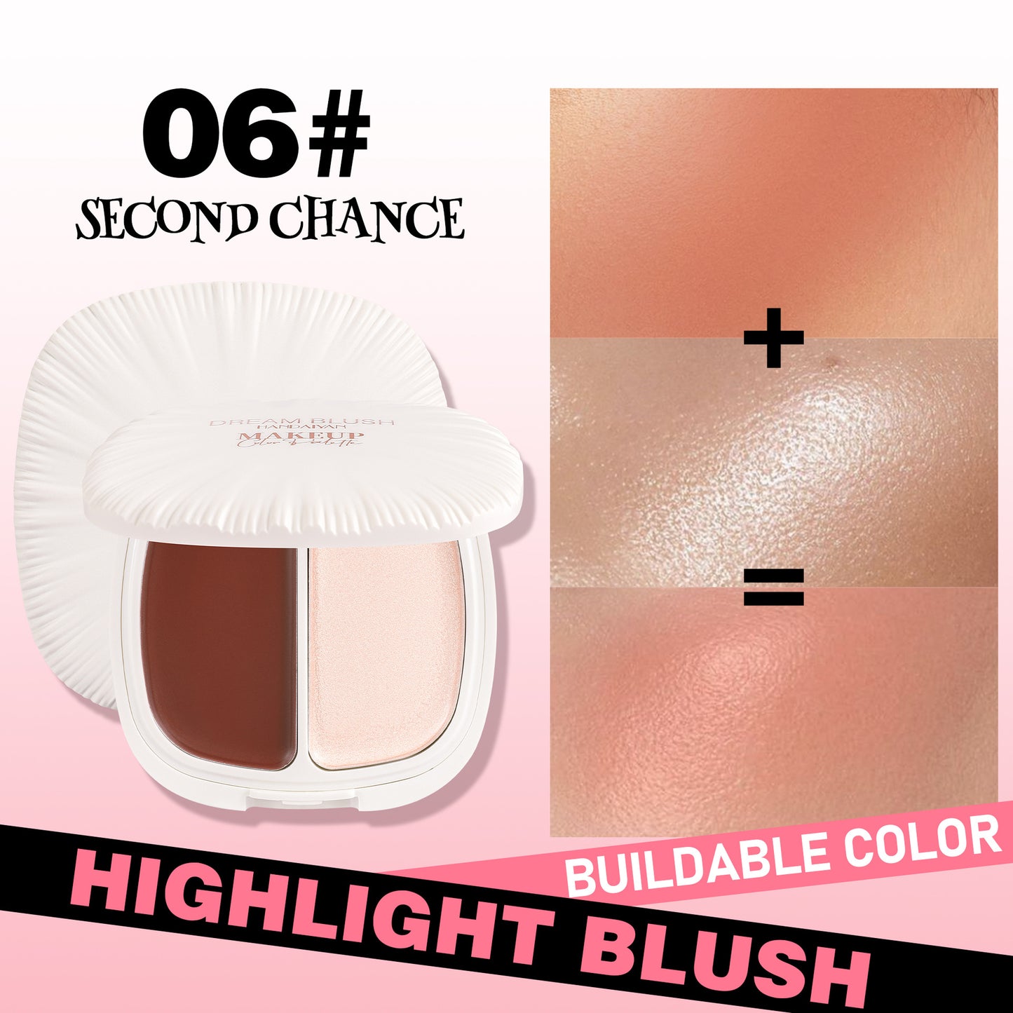 HANDAIYAN 2-in-1 Blush & Highlighter Palette