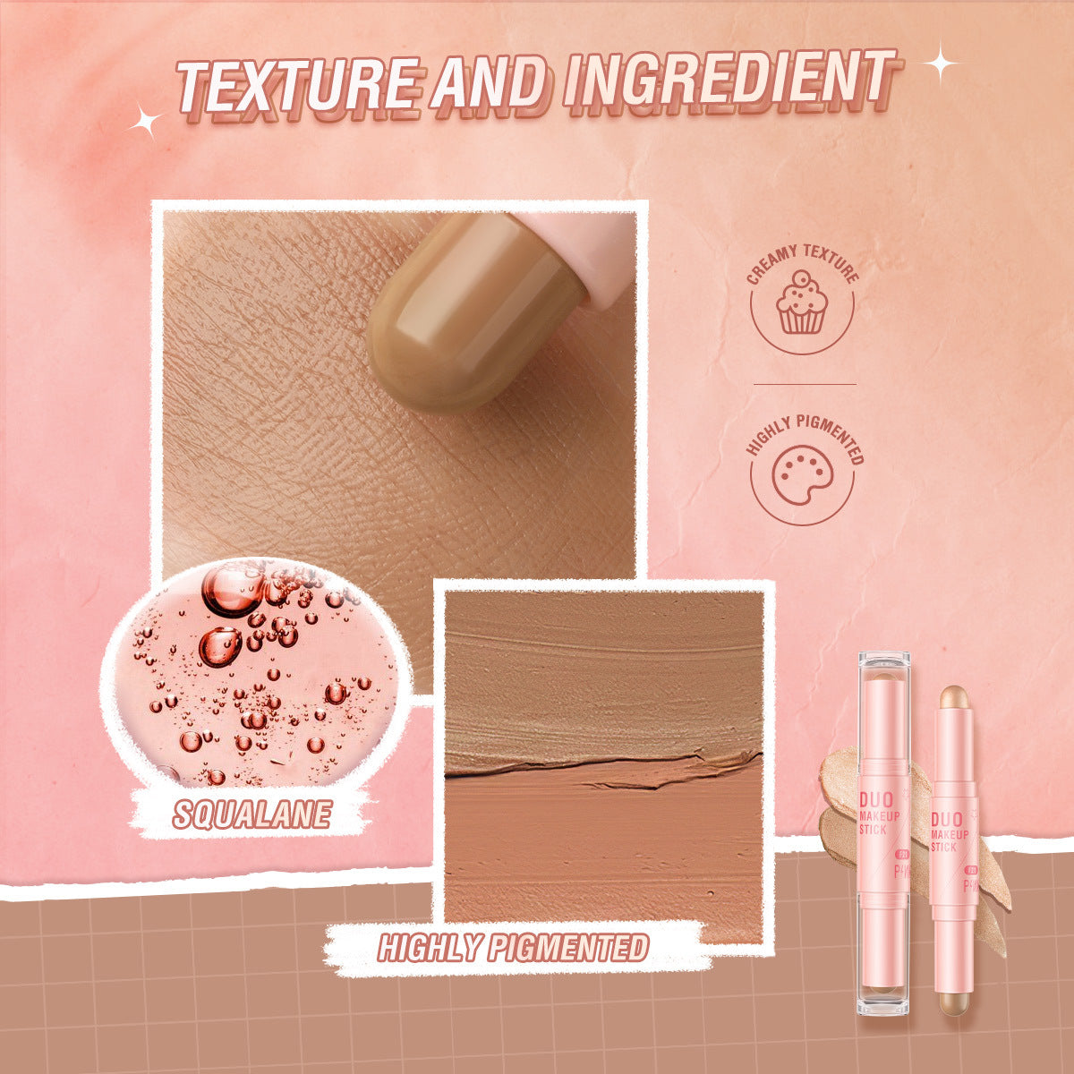 PINKFLASH Dual-Ended Blush & Highlighter Stick