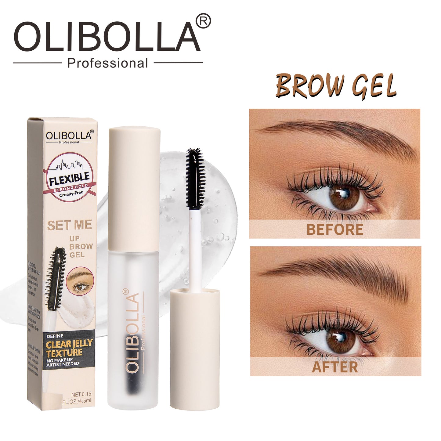 OLIBOLLA Clear Waterproof Brow Gel