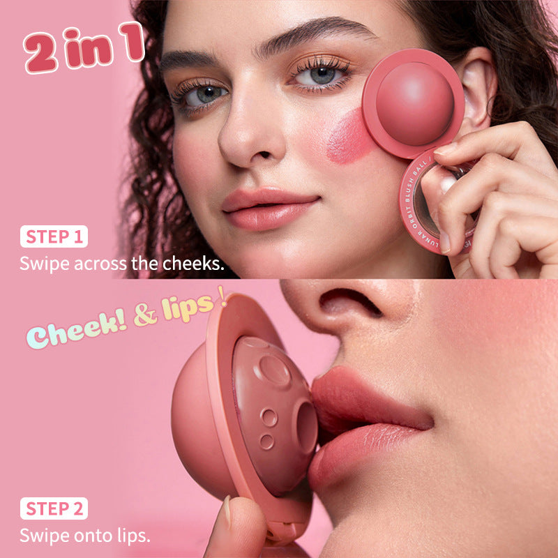 OLIBOLLA Moon-Shaped Velvet Glow Blush & Lip Mud 2-in-1
