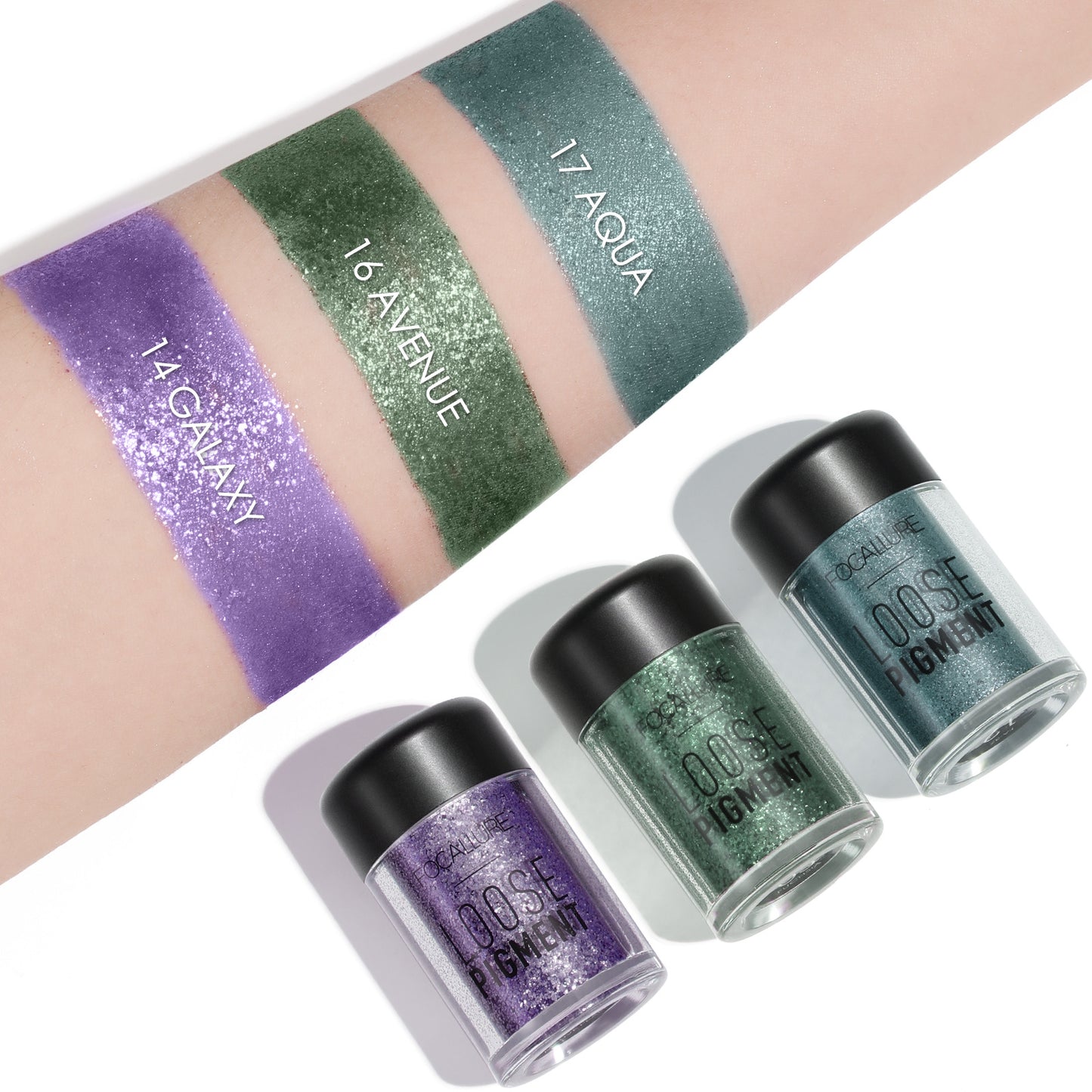 FOCALLURE Pearl Glitter Eyeshadow Pigment - High-Shine & Intense Color