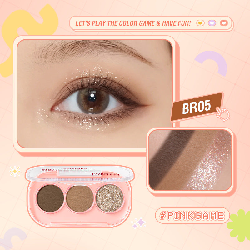 PINKFLASH 3-Color Girly Eyeshadow Palette