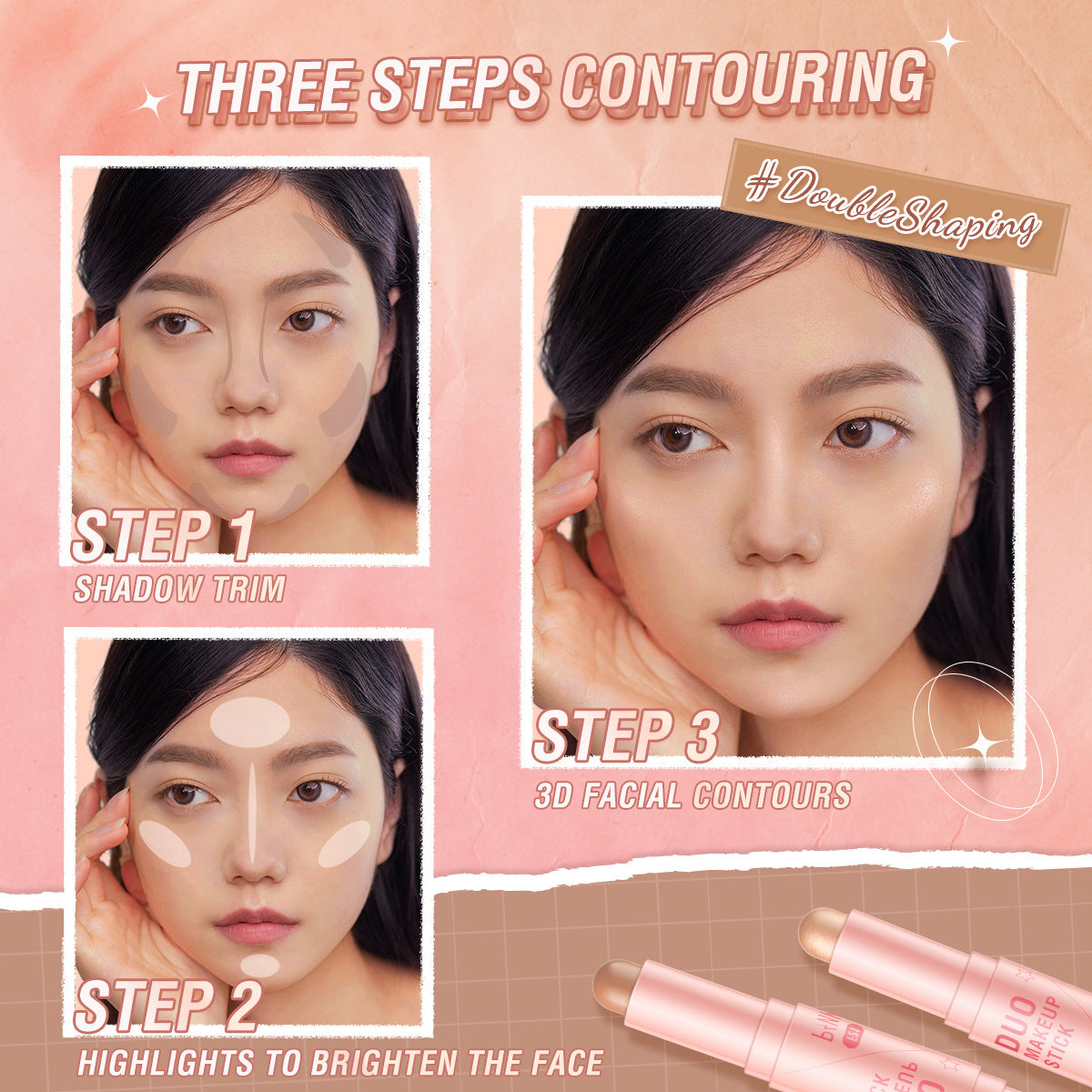 PINKFLASH Dual-Ended Blush & Highlighter Stick