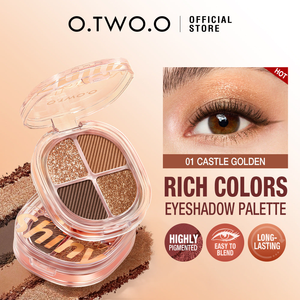O.TWO.O Luxe 4-Color High-Shimmer Eyeshadow Palette