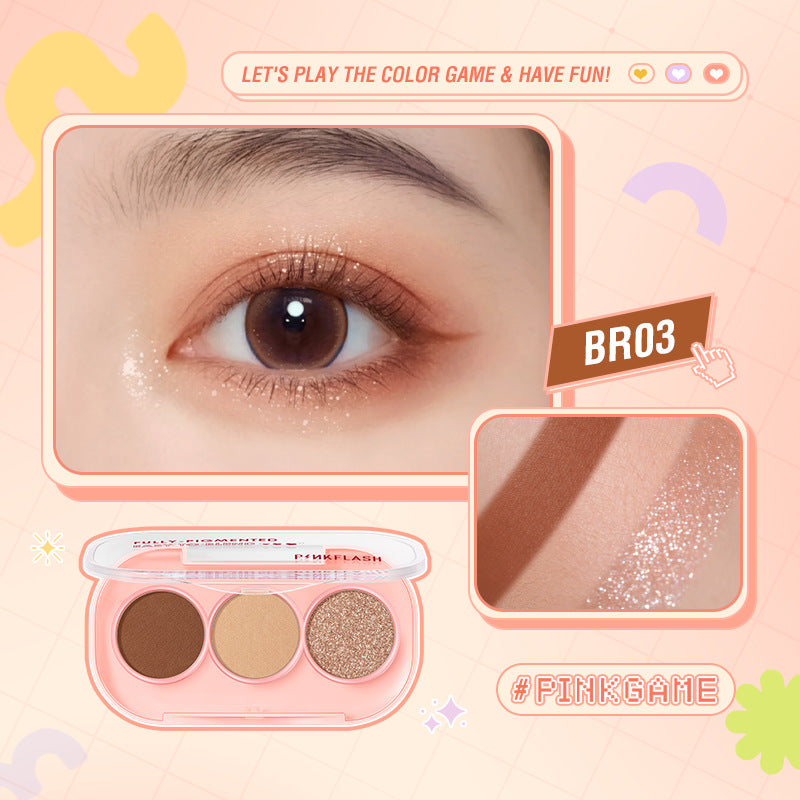PINKFLASH 3-Color Girly Eyeshadow Palette