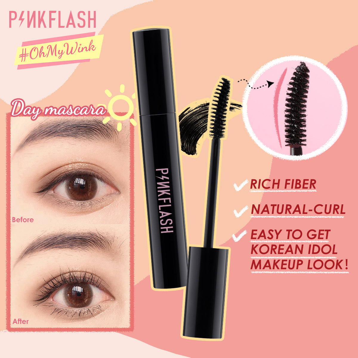 PINKFLASH Waterproof Smudge-Proof Mascara