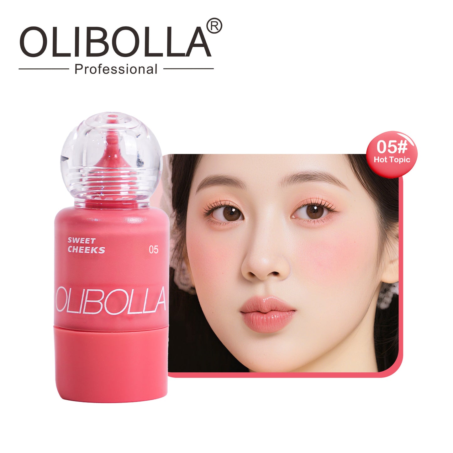 OLIBOLLA Baby Bottle Pump Blush | Dewy Liquid Blush | Long-Lasting Glow | Wholesale 12pcs MOQ | Worldwide Shipping