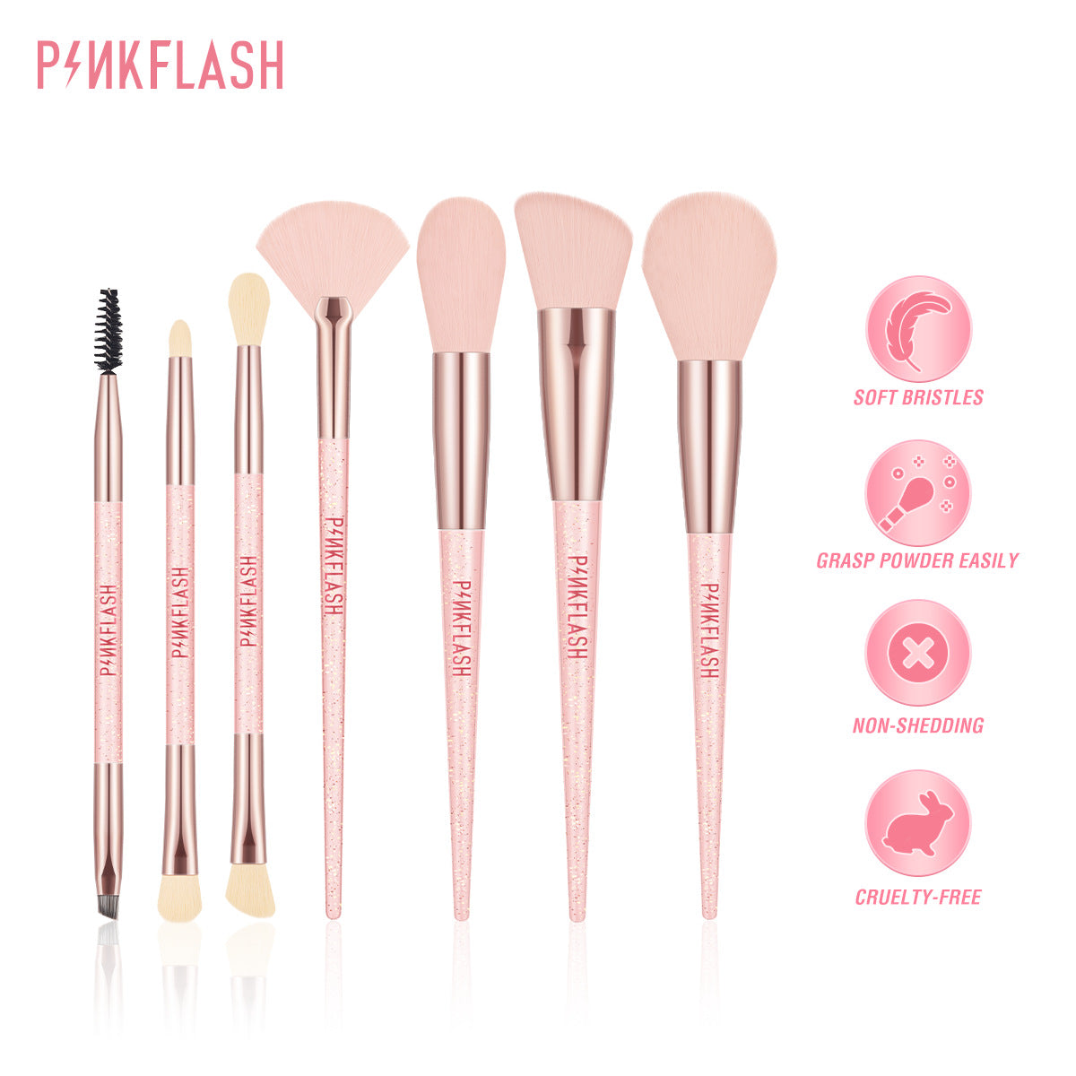 PINKFLASH Pink Set Makeup Brushes