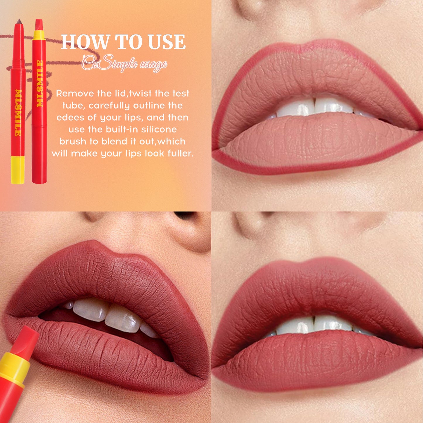 MLSMILE Matte Double-Ended Lip Liner Pen