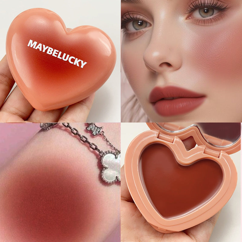 MAYBELUCKY Gradient Heart Lip Mud – 3-in-1 Blush & Eyeshadow (Matte)