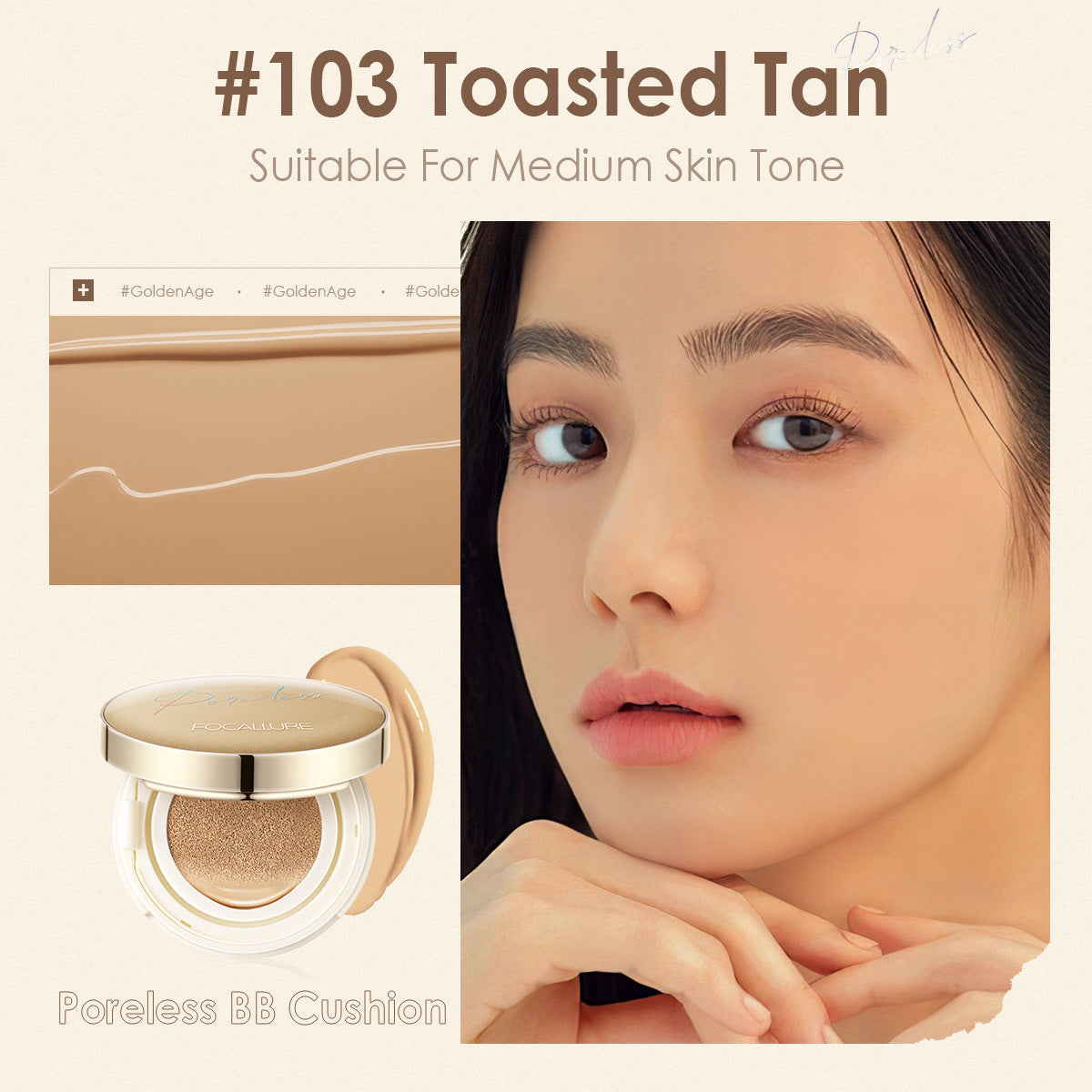 FOCALLURE Lightweight Matte BB Cushion