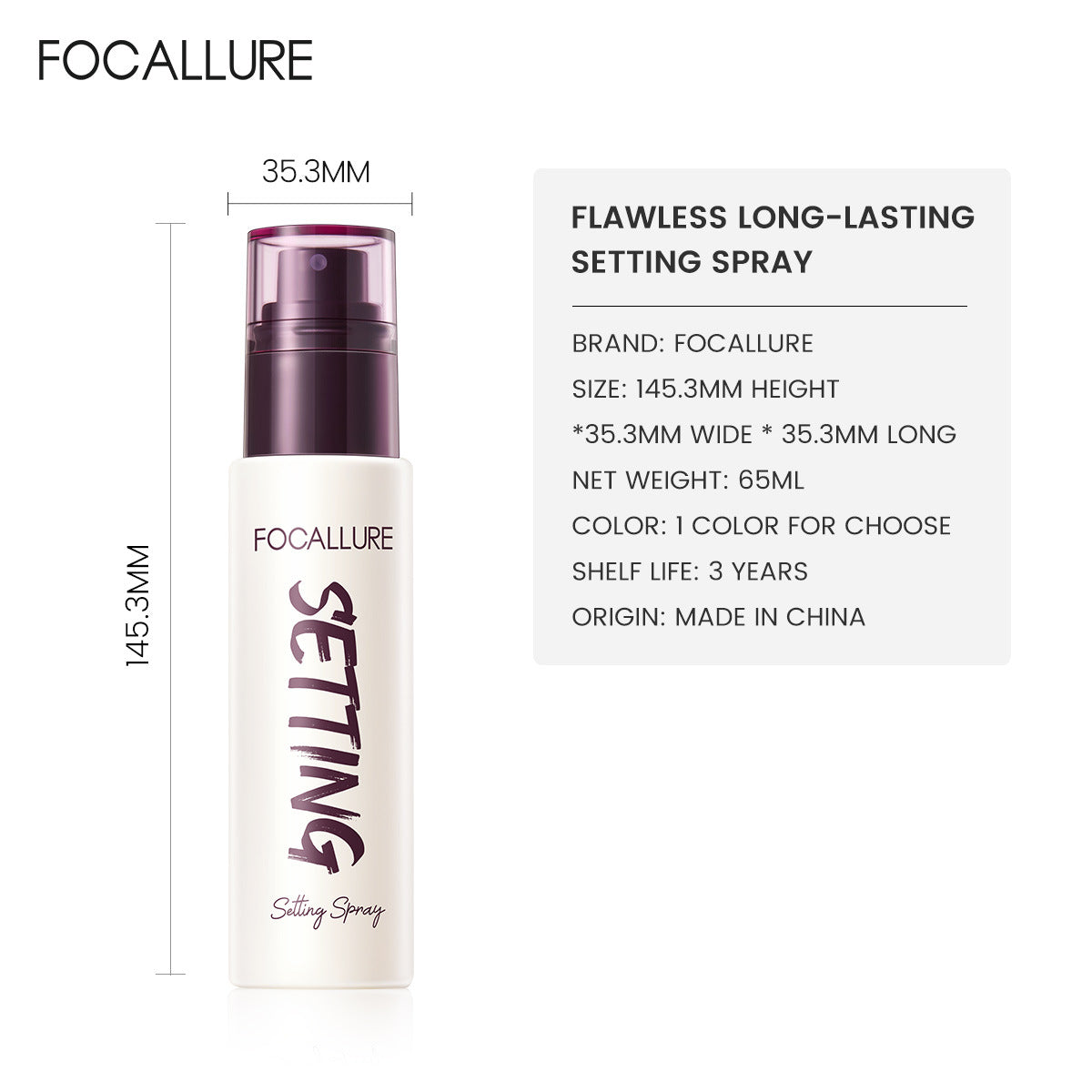 FOCALLURE Hydrating Long-Lasting Setting Spray - Lock & Refresh