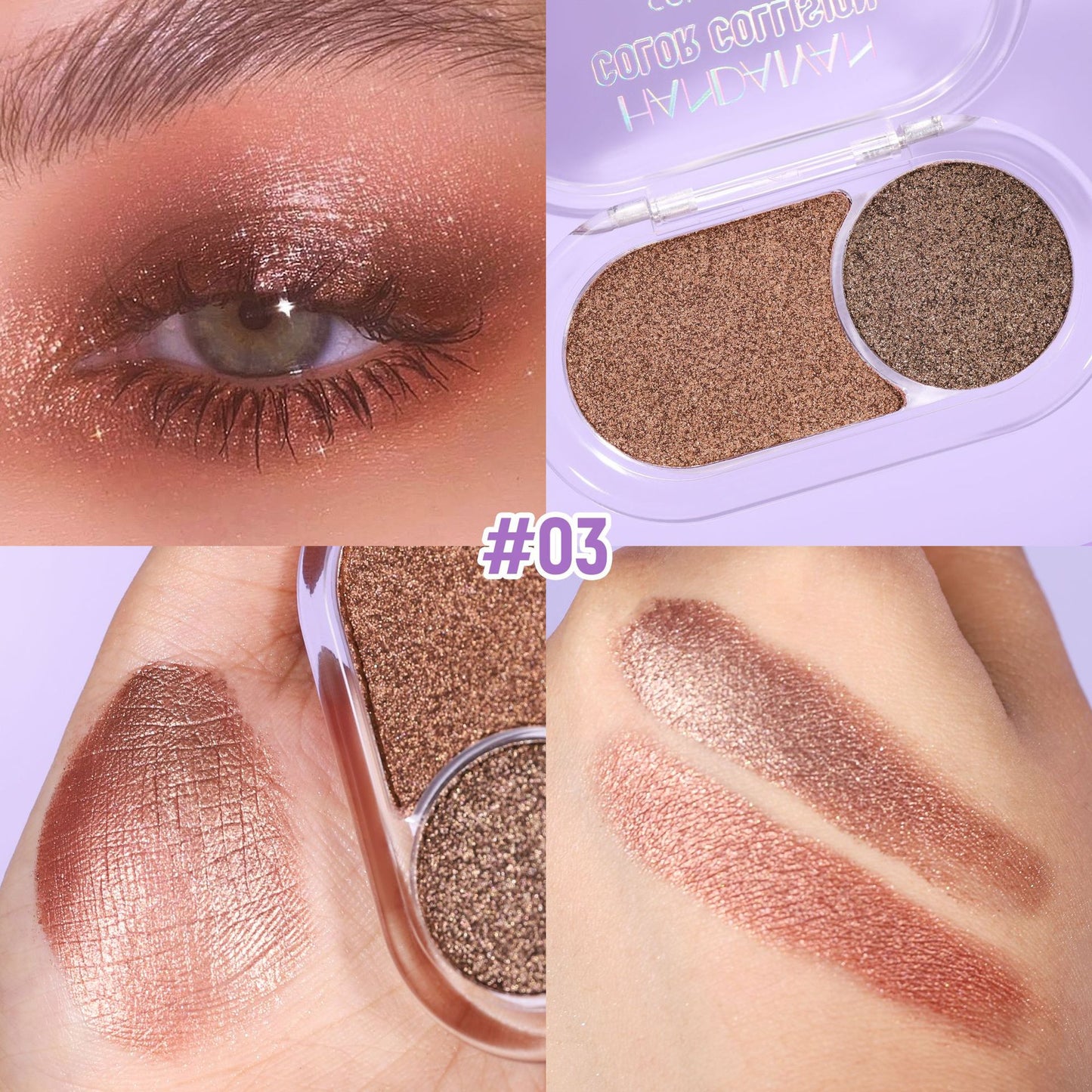 HANDAIYAN Dual-Color Eyeshadow Palette