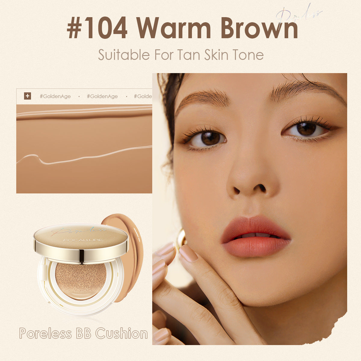 FOCALLURE Lightweight Matte BB Cushion