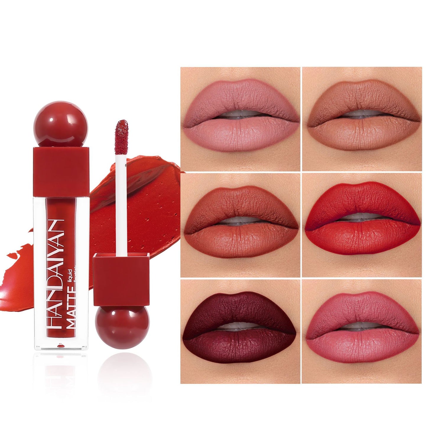 HANDAIYAN 6-Piece Cross-Border Matte Liquid Lipstick Set