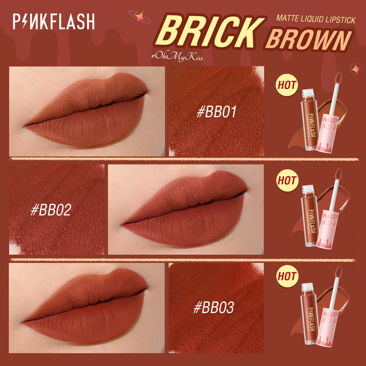 PINKFLASH High-Pigment Matte Liquid Lipstick