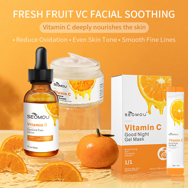 SEOMOU VC Skincare Set – Facial Care Serum & Moisturizing Cream