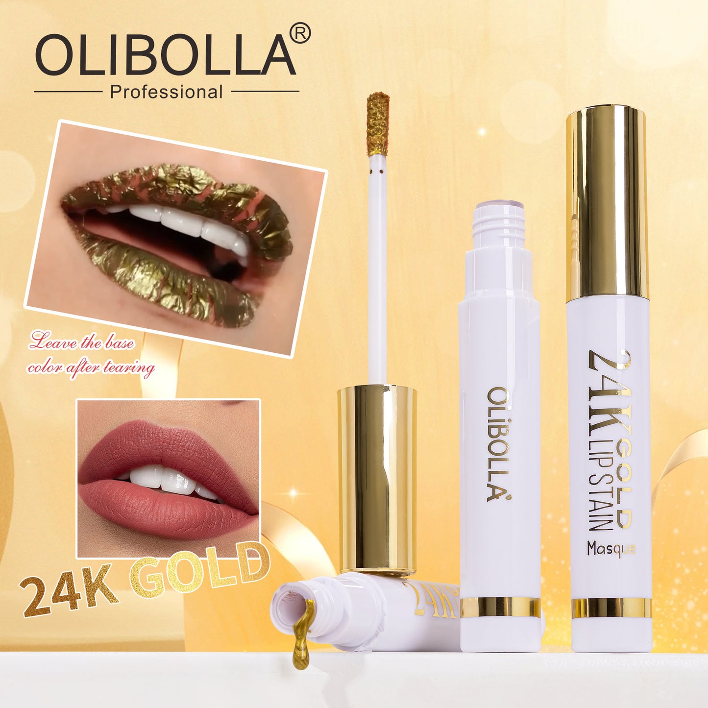 OLIBOLLA Turn Heads with Every Peel – 24K Gold Peel-Off Lip Mask 💋✨