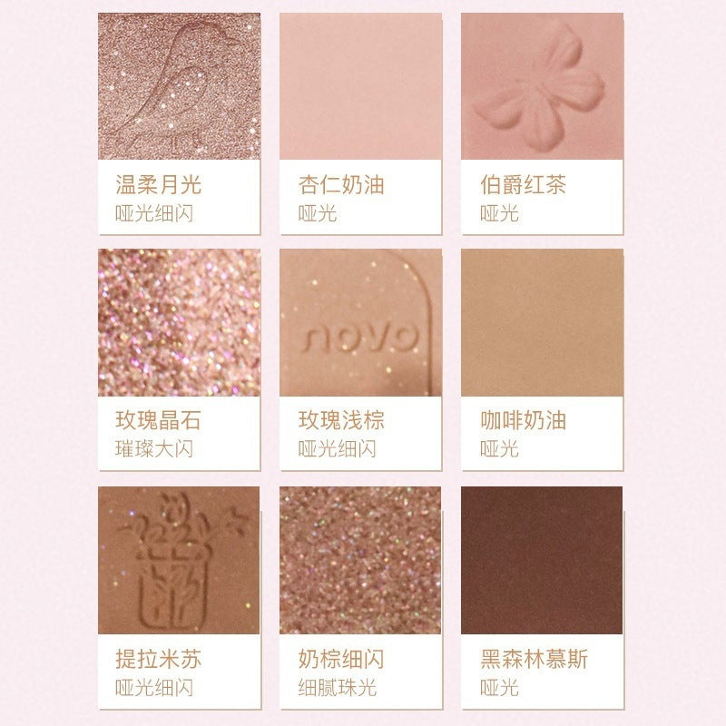 NOVO Afternoon Tea Makeup Palette - 9 Eyeshadows & Blush
