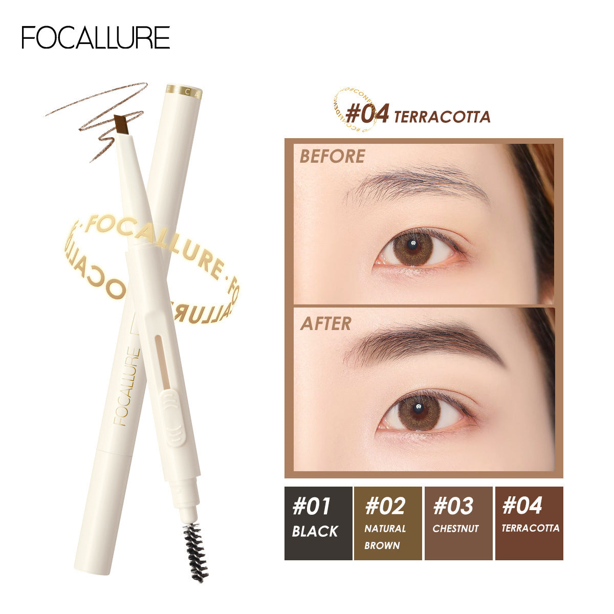 FOCALLURE Beginner Push & Twist Eyebrow Pencil