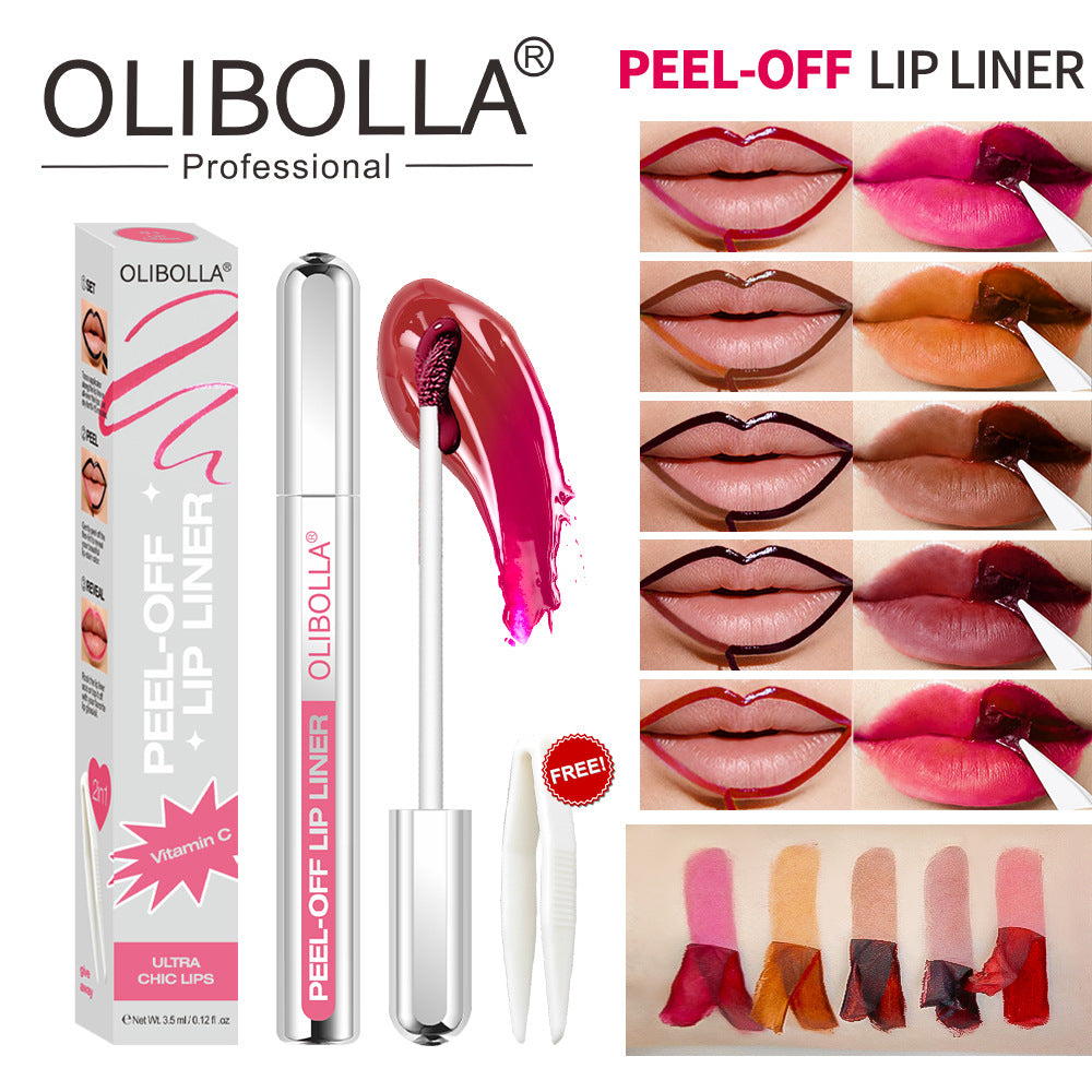OLIBOLLA 5-Color Peel-Off Lip Liner | Waterproof, Long-Lasting, Smudge-Proof | Wholesale 12pcs MOQ | Worldwide Shipping