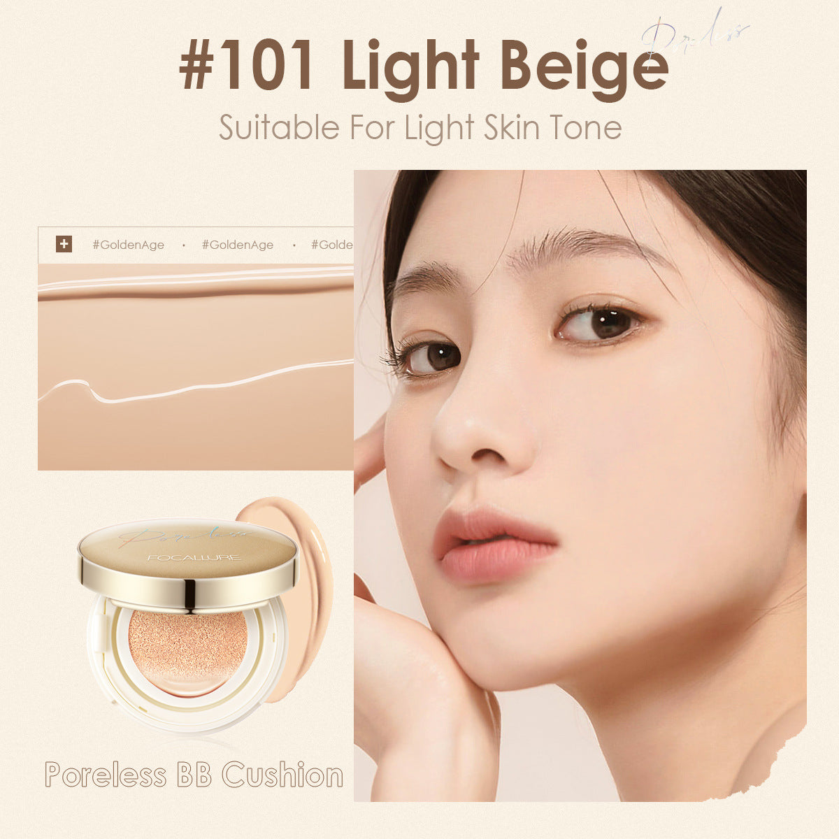 FOCALLURE Lightweight Matte BB Cushion