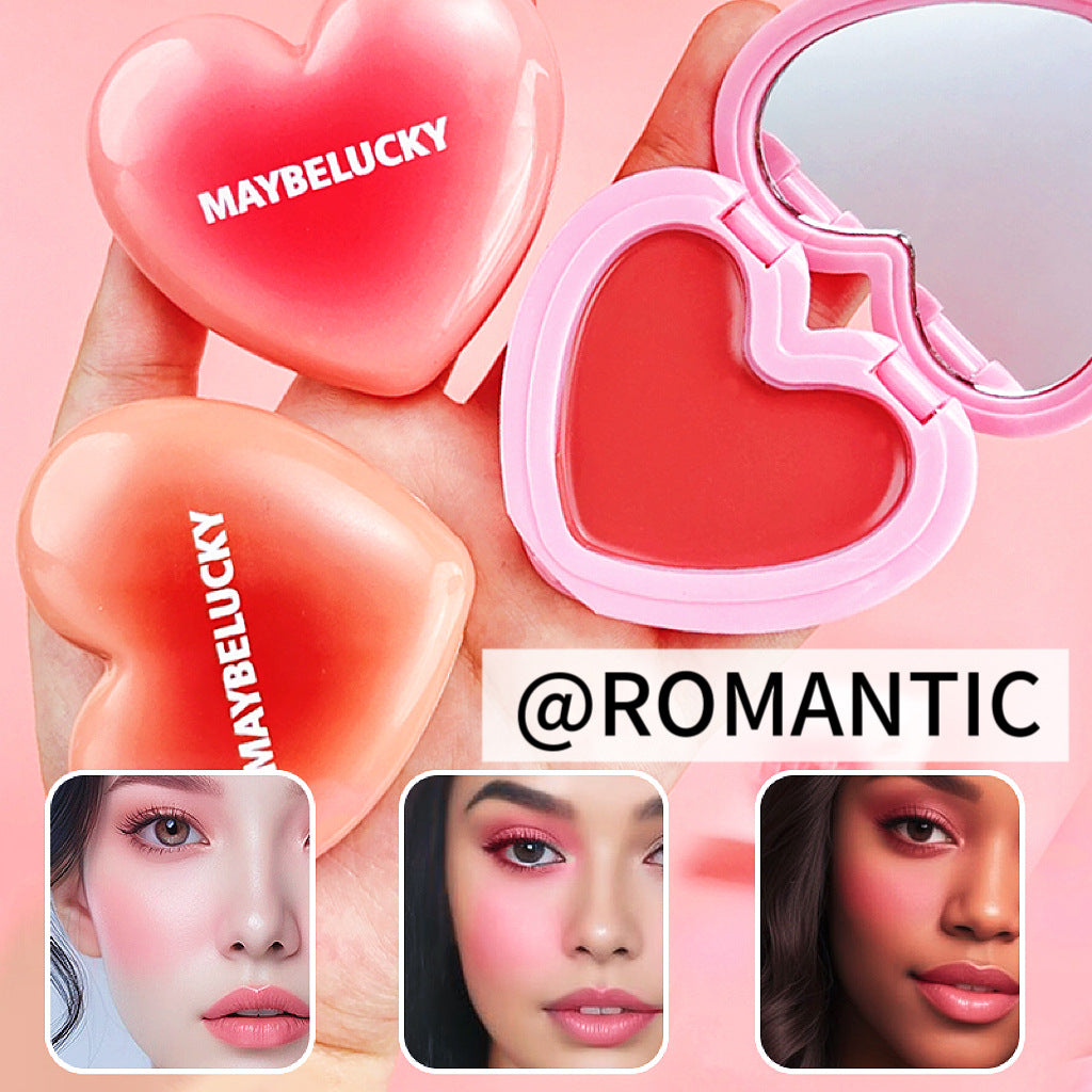 MAYBELUCKY Gradient Heart Lip Mud – 3-in-1 Blush & Eyeshadow (Matte)