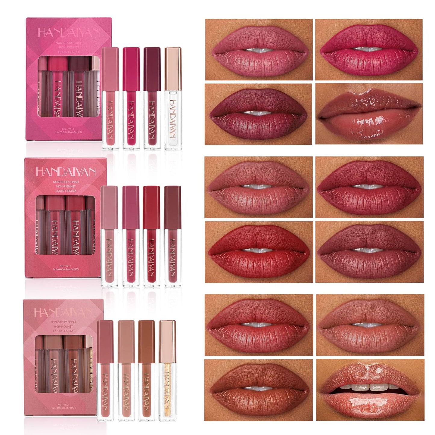 HANDAIYAN 4-Piece Liquid Lipstick Set