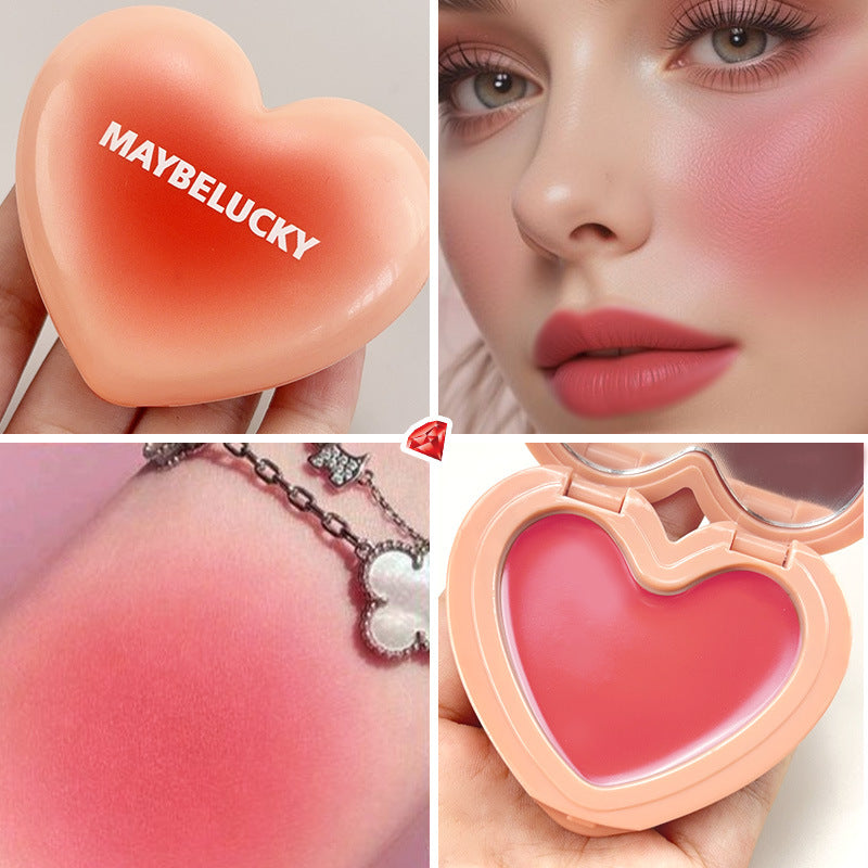 MAYBELUCKY Gradient Heart Lip Mud – 3-in-1 Blush & Eyeshadow (Matte)