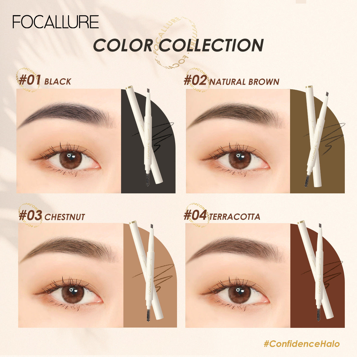 FOCALLURE Beginner Push & Twist Eyebrow Pencil