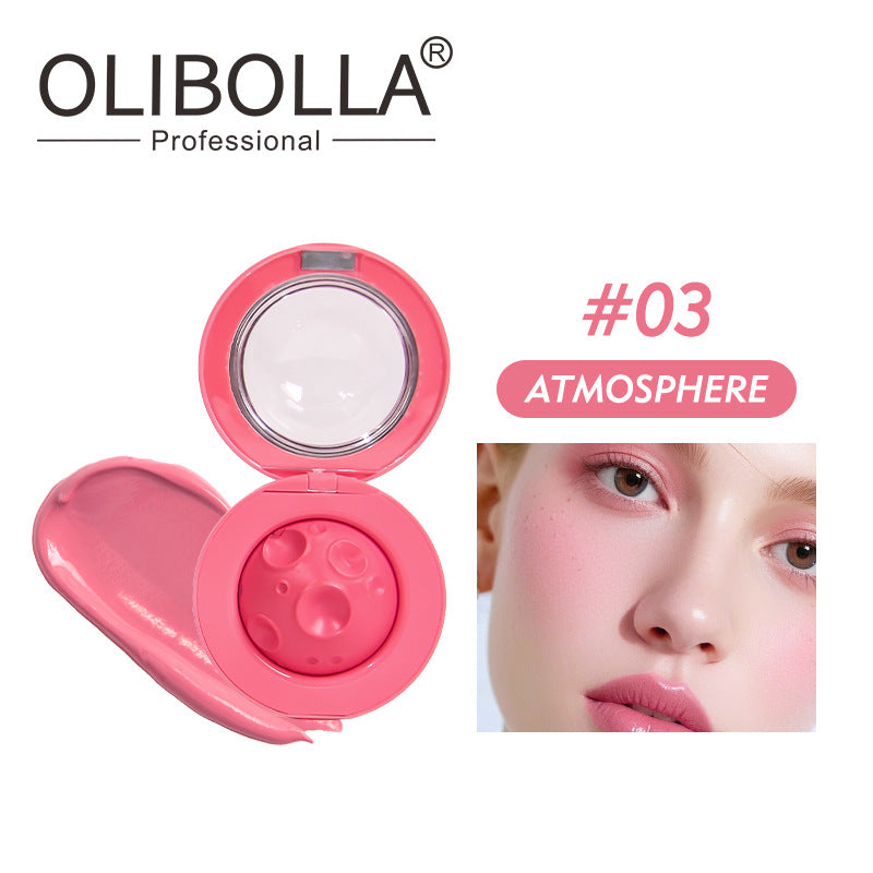 OLIBOLLA Moon-Shaped Velvet Glow Blush & Lip Mud 2-in-1