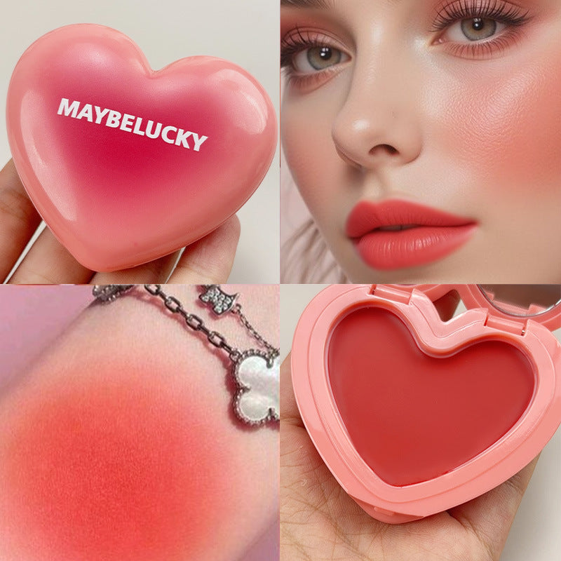 MAYBELUCKY Gradient Heart Lip Mud – 3-in-1 Blush & Eyeshadow (Matte)