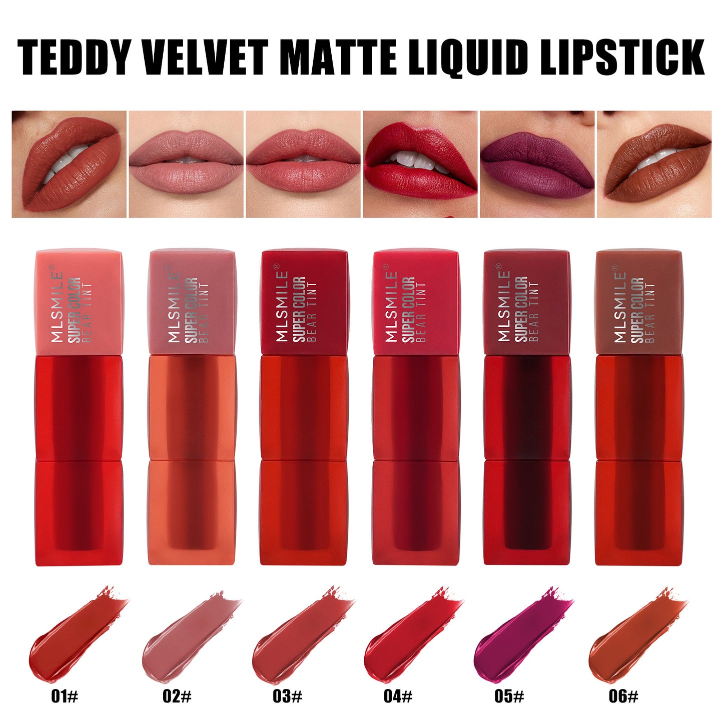 MLSMILE 3-Piece Teddy Lip Glaze Set