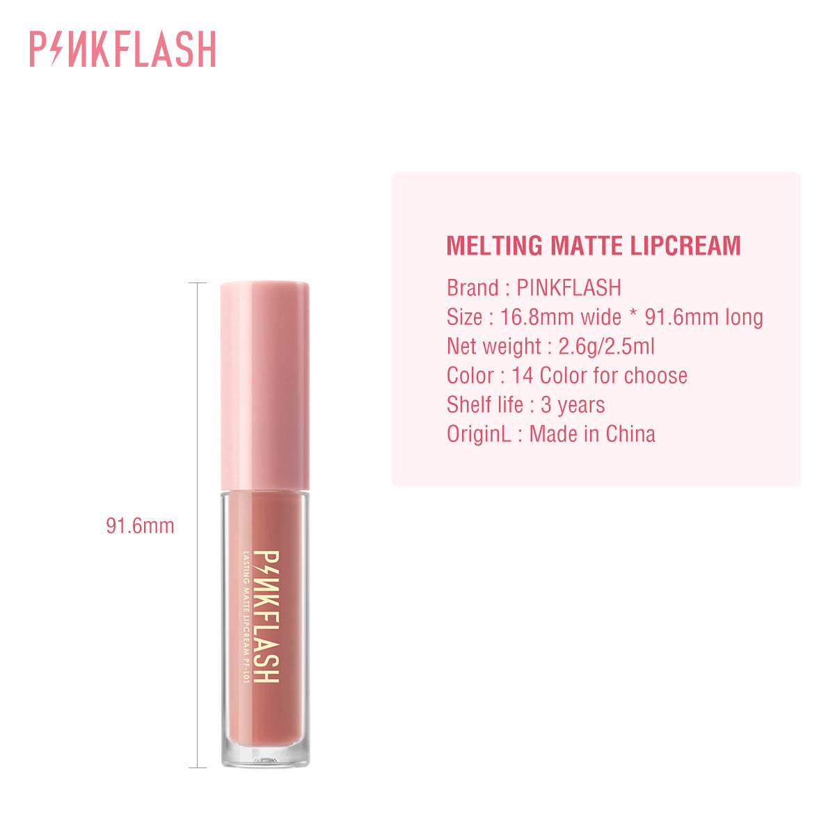 PINKFLASH Hydrating Transfer-Proof Matte Liquid Lipstick