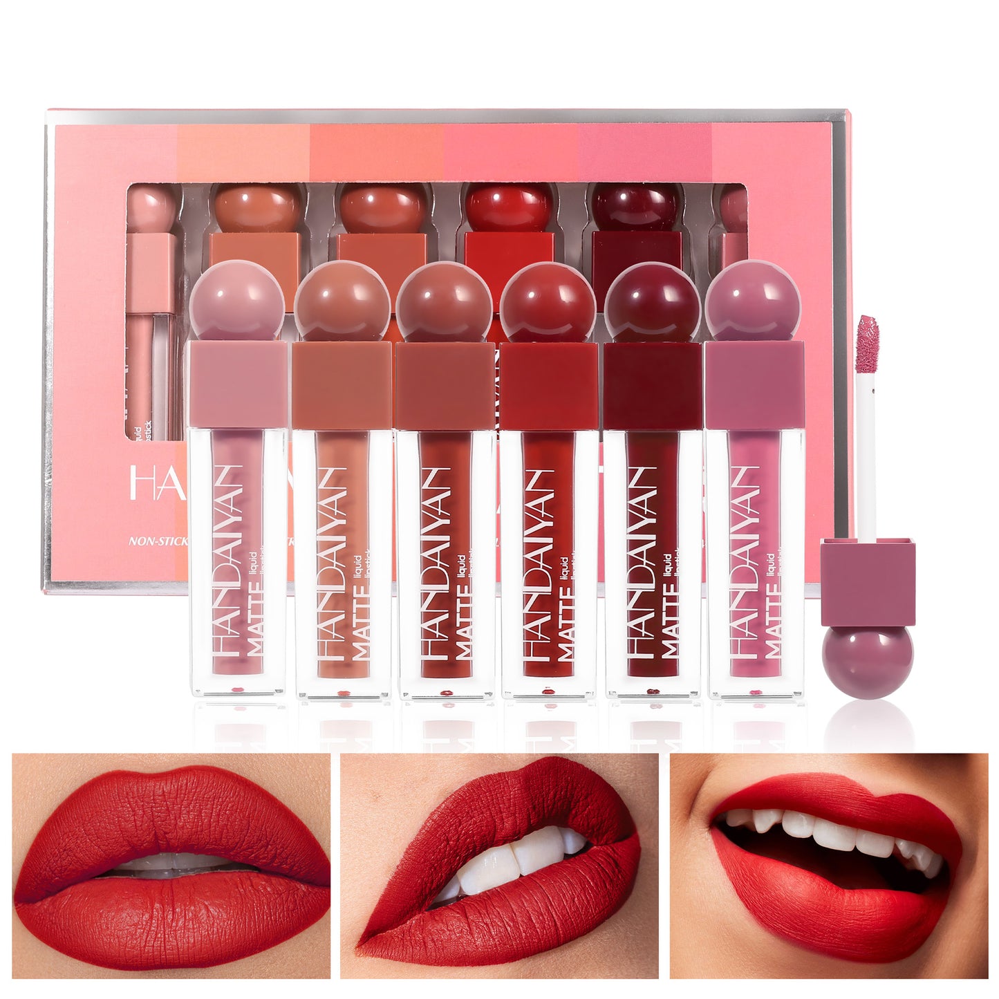 HANDAIYAN 6-Piece Cross-Border Matte Liquid Lipstick Set