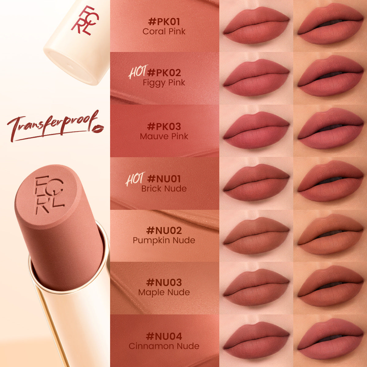 FOCALLURE Matte Transfer-Proof Lipstick