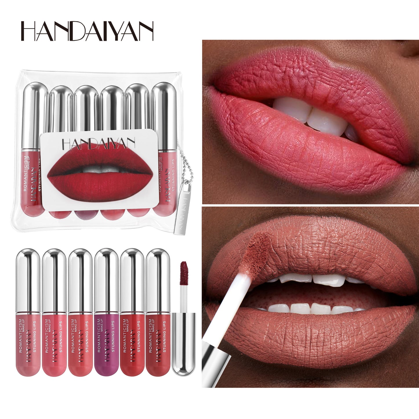 HANDAIYAN Capsule 6-Piece Long-Lasting Lip Gloss Set
