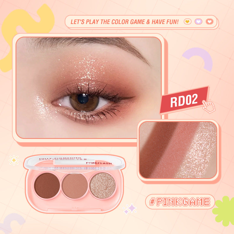 PINKFLASH 3-Color Girly Eyeshadow Palette