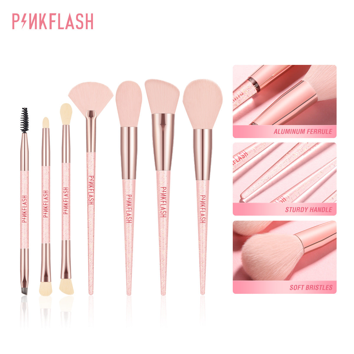 PINKFLASH Pink Set Makeup Brushes