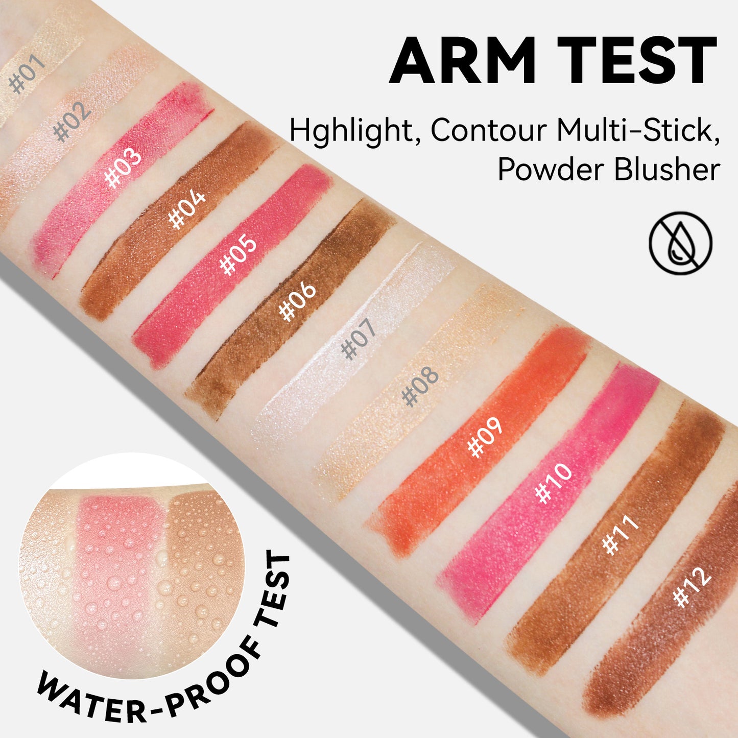 MLSMILE 3-Piece Highlight & Contour Stick Set
