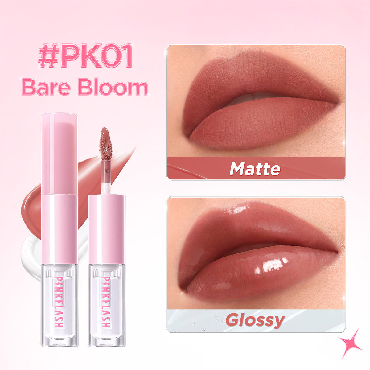 PINKFLASH Dual-Ended Matte Lip Stain & Glossy Lip Lacquer