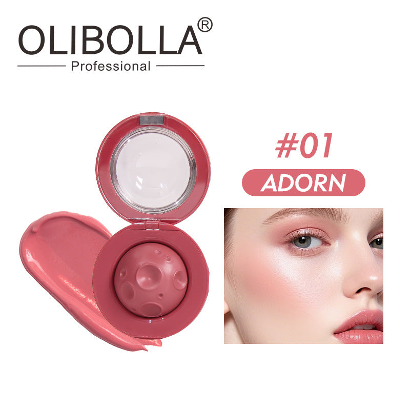 OLIBOLLA Moon-Shaped Velvet Glow Blush & Lip Mud 2-in-1
