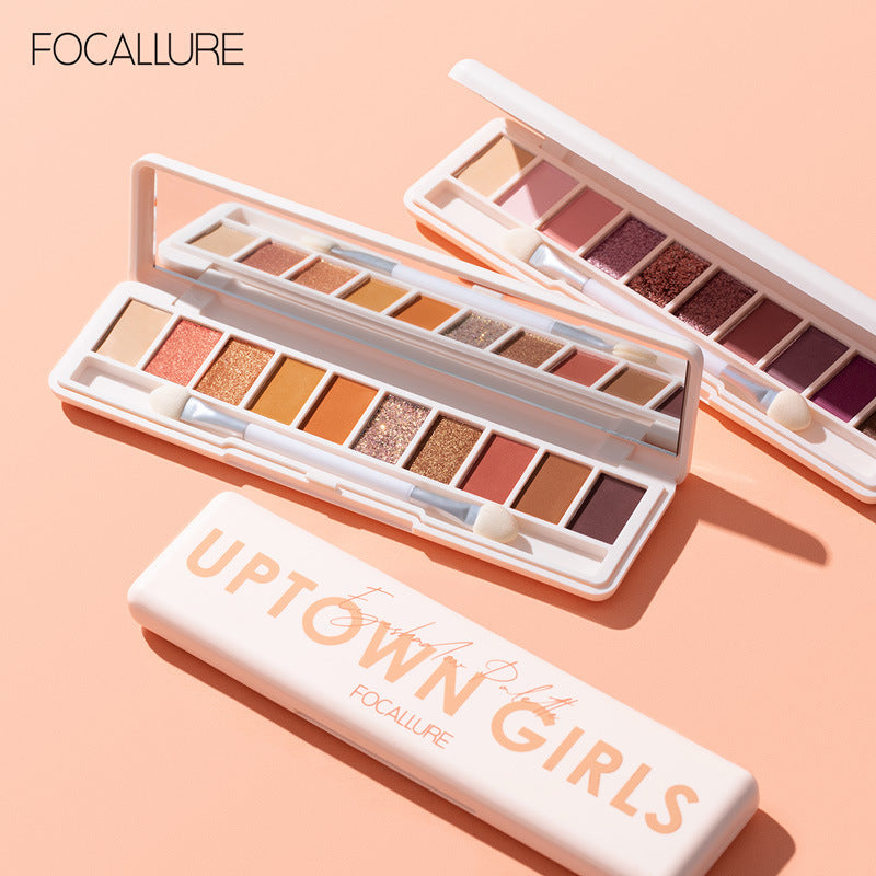 FOCALLURE 10-Color Eyeshadow Palette - Highly Pigmented & Blendable