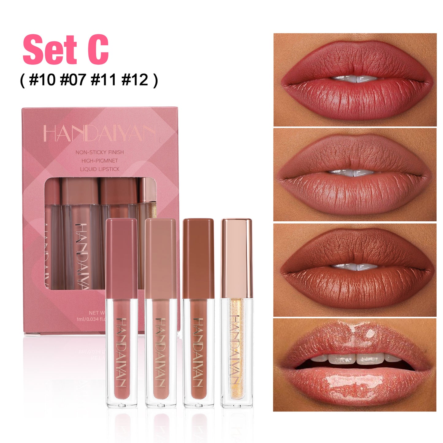HANDAIYAN 4-Piece Liquid Lipstick Set
