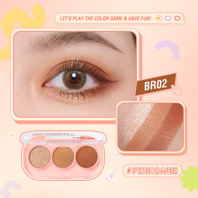 PINKFLASH 3-Color Girly Eyeshadow Palette
