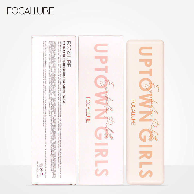 FOCALLURE 10-Color Eyeshadow Palette - Highly Pigmented & Blendable