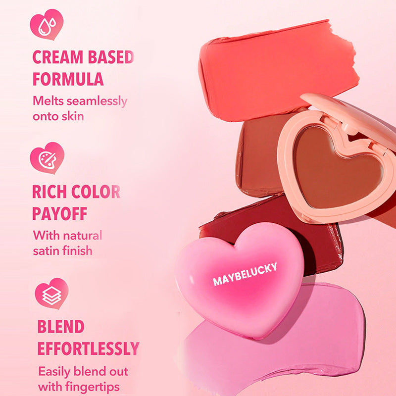 MAYBELUCKY Gradient Heart Lip Mud – 3-in-1 Blush & Eyeshadow (Matte)